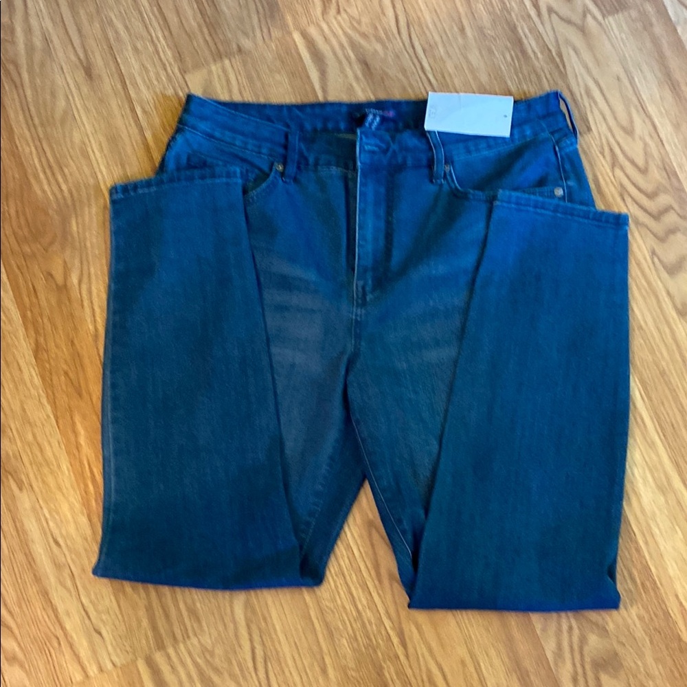 Isaac Mizrahi Women's Dark Blue Straight Leg Jeans